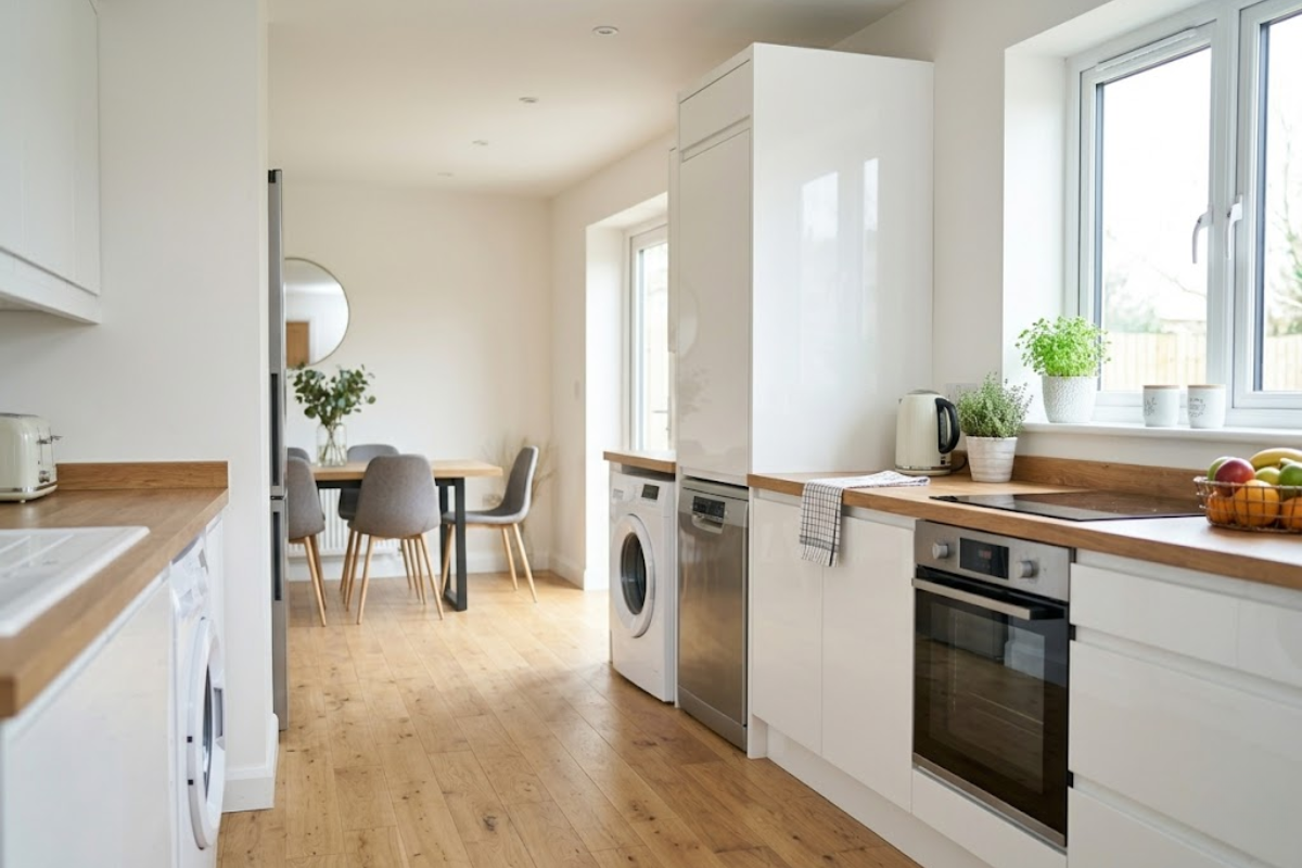 Multiple appliances in a modern kitchen